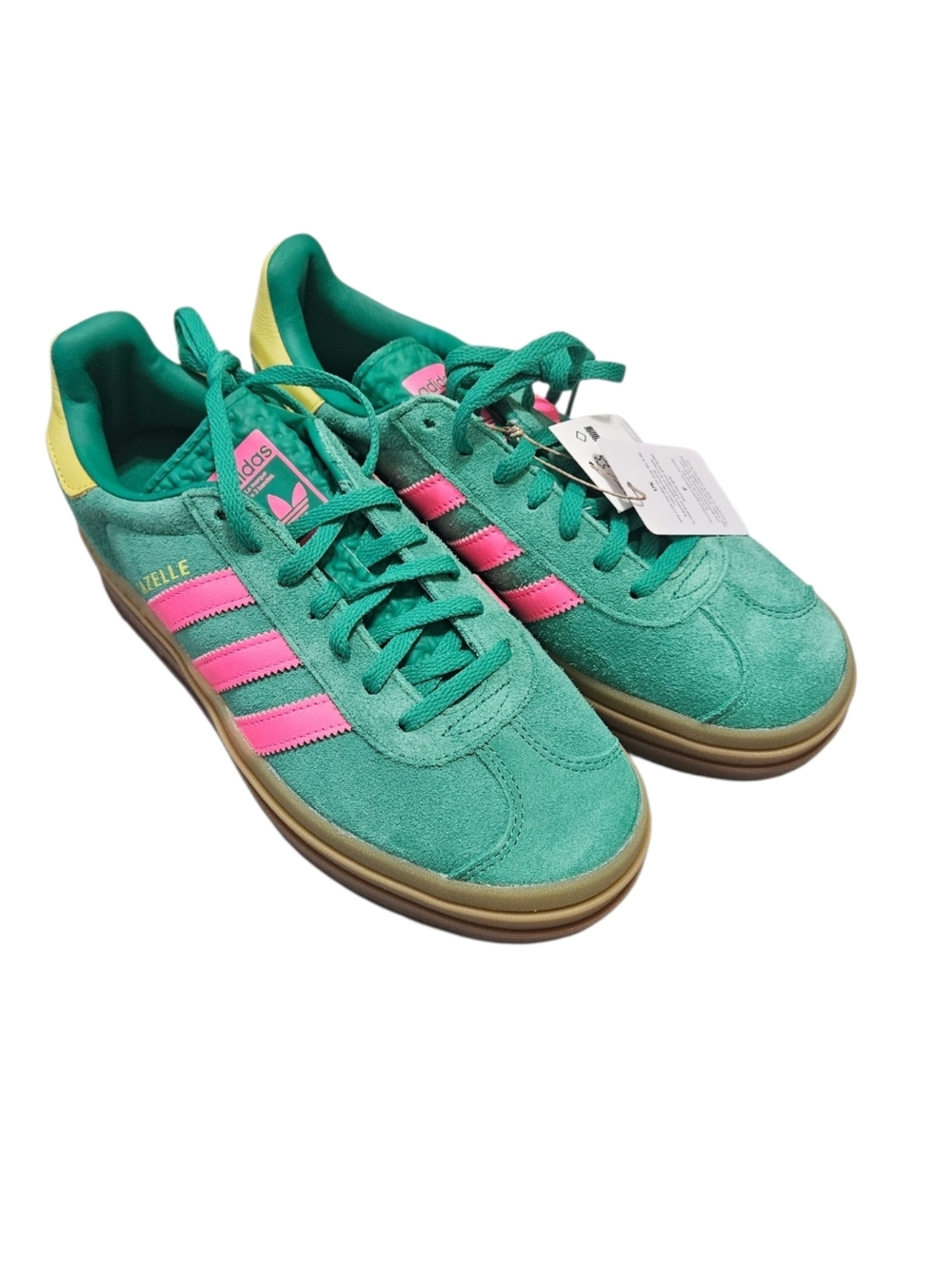Adidas Gazelle Bold Platform Sneakers - Court Green/Pink Womens Size 8 NEW - Picture 3 of 8